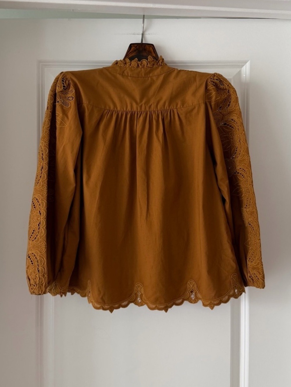 Farm Rio Camel Richelieu Long Sleeve Blouse - Picture 7 of 8